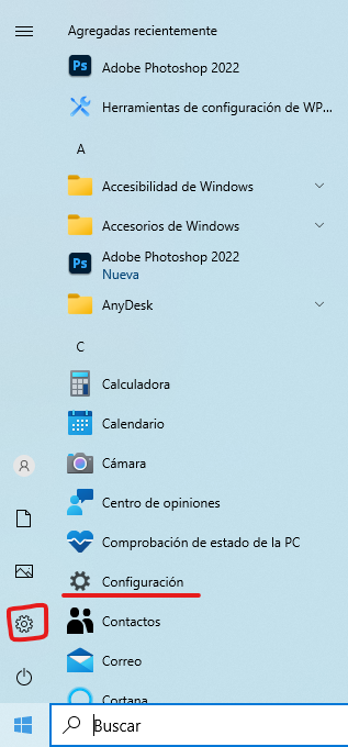 Configuración Windows